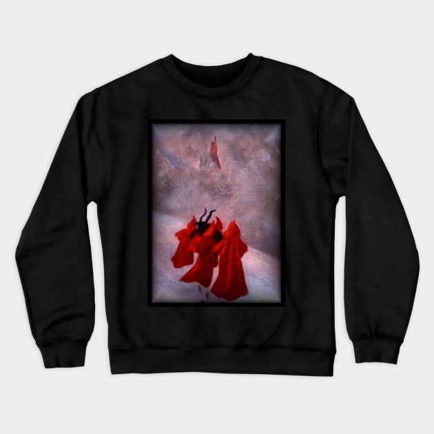 Aleister Crowley - Four Red Monks Carrying A Goat Across The Snow To Nowhere. Crewneck Sweatshirt by OriginalDarkPoetry